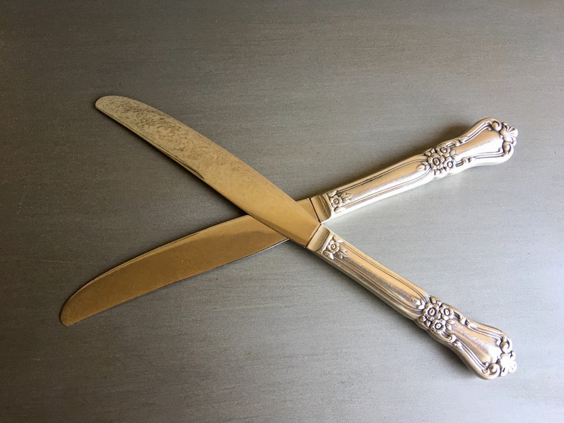 Oneida Valley Rose Butter Knife Vintage Silver Plated Knife Etsy