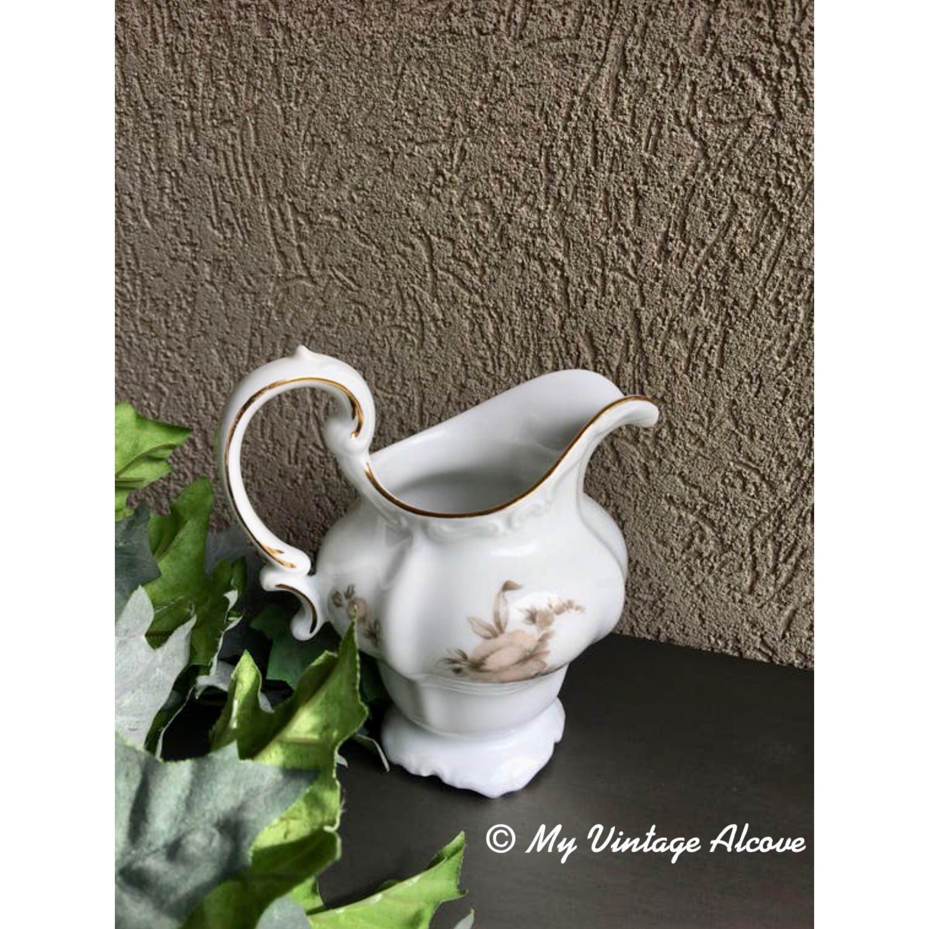 Creamer Pourer Vintage Cream Pitcher Vintage Floral Ceramic Etsy UK