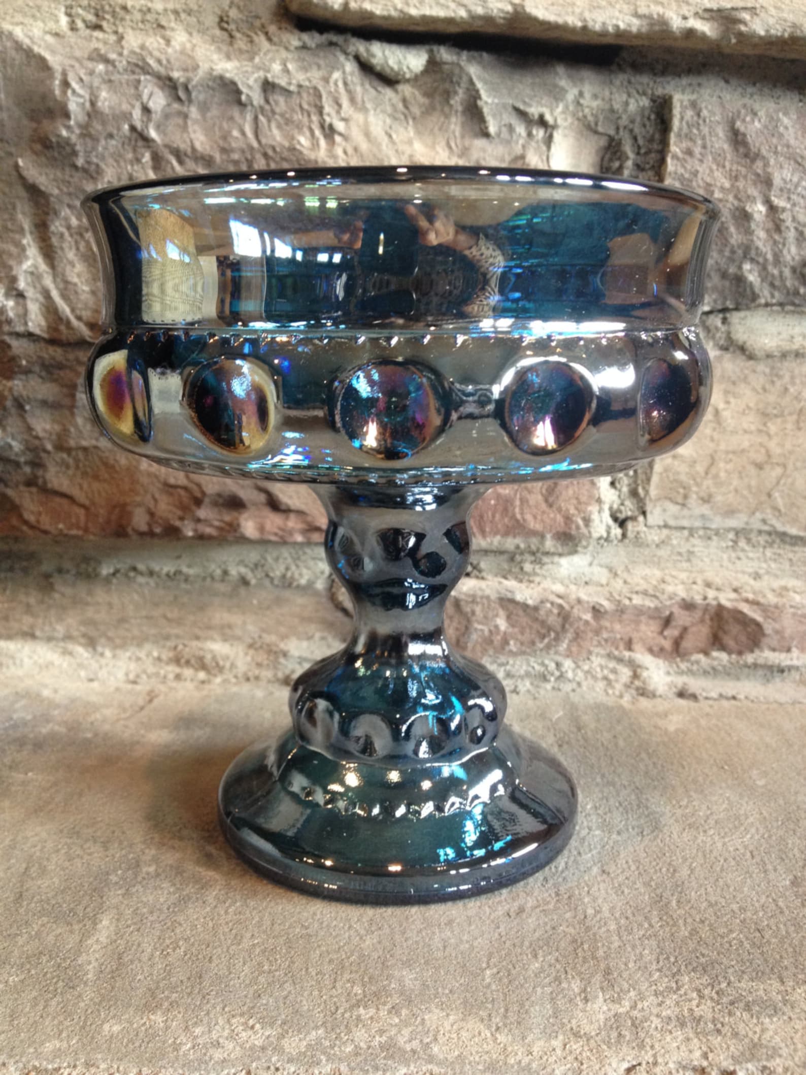 Kings Crown Thumbprint Glassware Indiana Glass Kings Crown Etsy