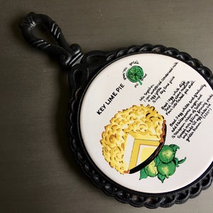 Pie Trivet, Black Metal Trivet, Decorative Trivets, Ceramic Tile Trivet, Table Trivet, Hot Pad Trivet