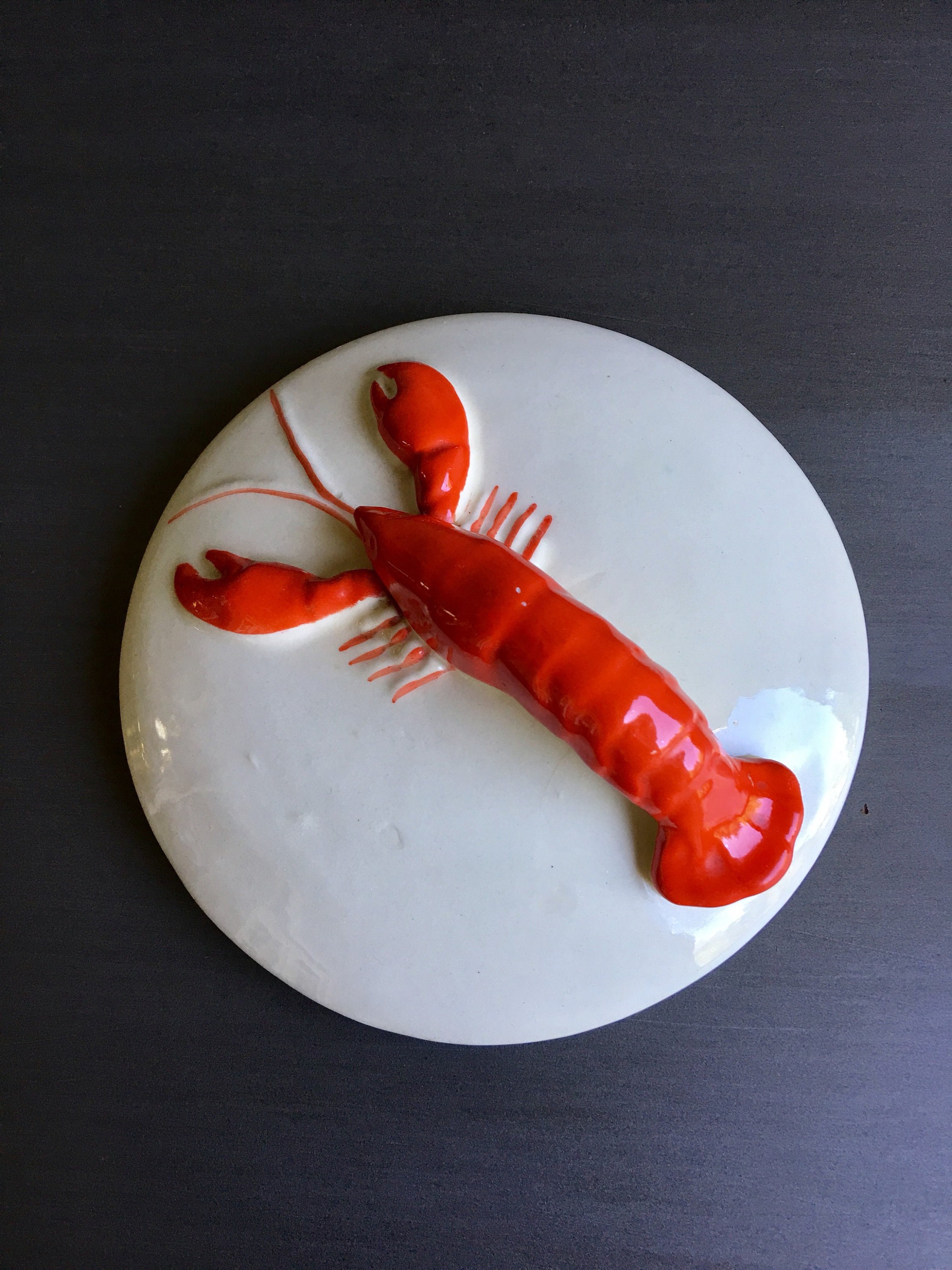 Kenwood Pottery Kenwood Red Lobster Vintage Lobster Dish Etsy
