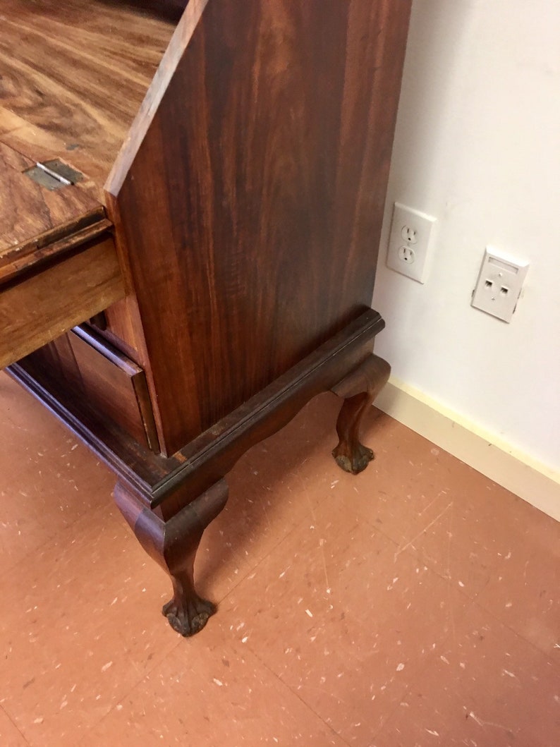 Locking Secretary Desk Vintage Drop Front Desk Vintage Etsy