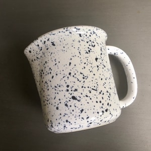 Speckled Blue and White Creamer, Ceramic Cream Pitcher
