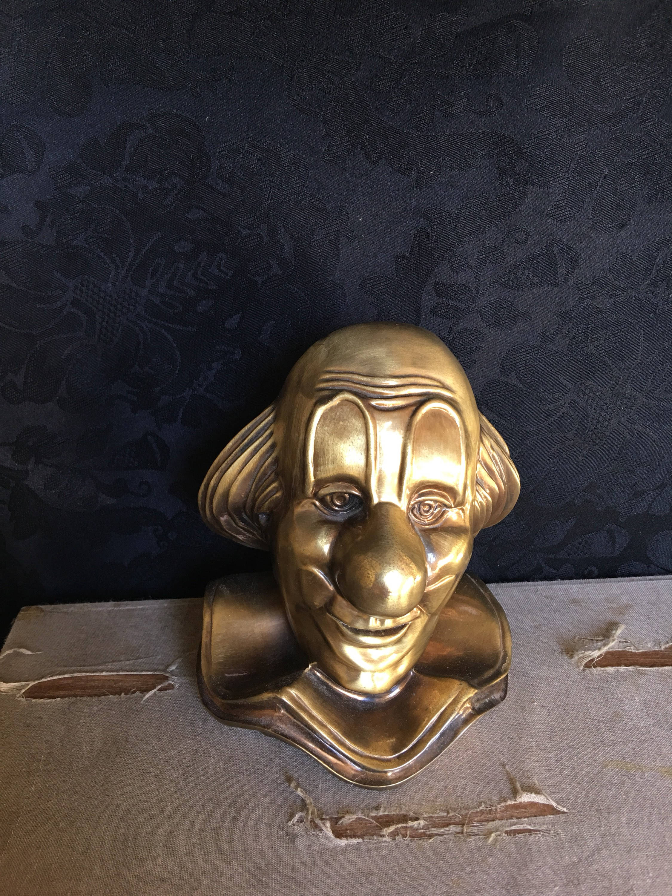 PM Craftsman Clown Bookend, Brass Clown Head - Etsy