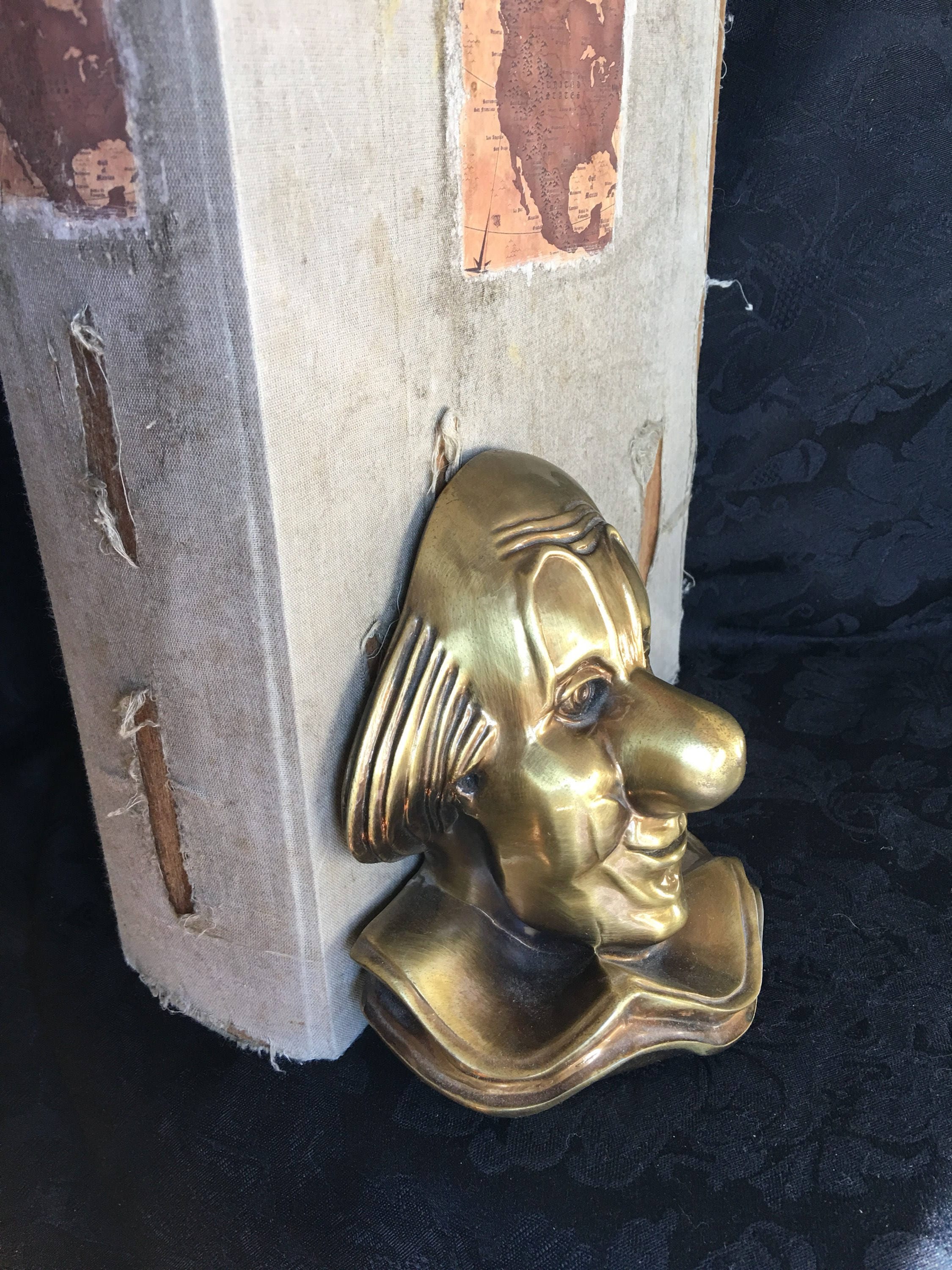 PM Craftsman Clown Bookend, Brass Clown Head - Etsy