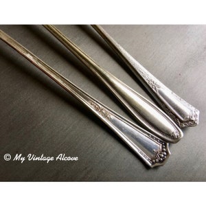 Antique Iced Tea Spoons, Silverplate Iced Tea Spoons, Long Drink Spoons
