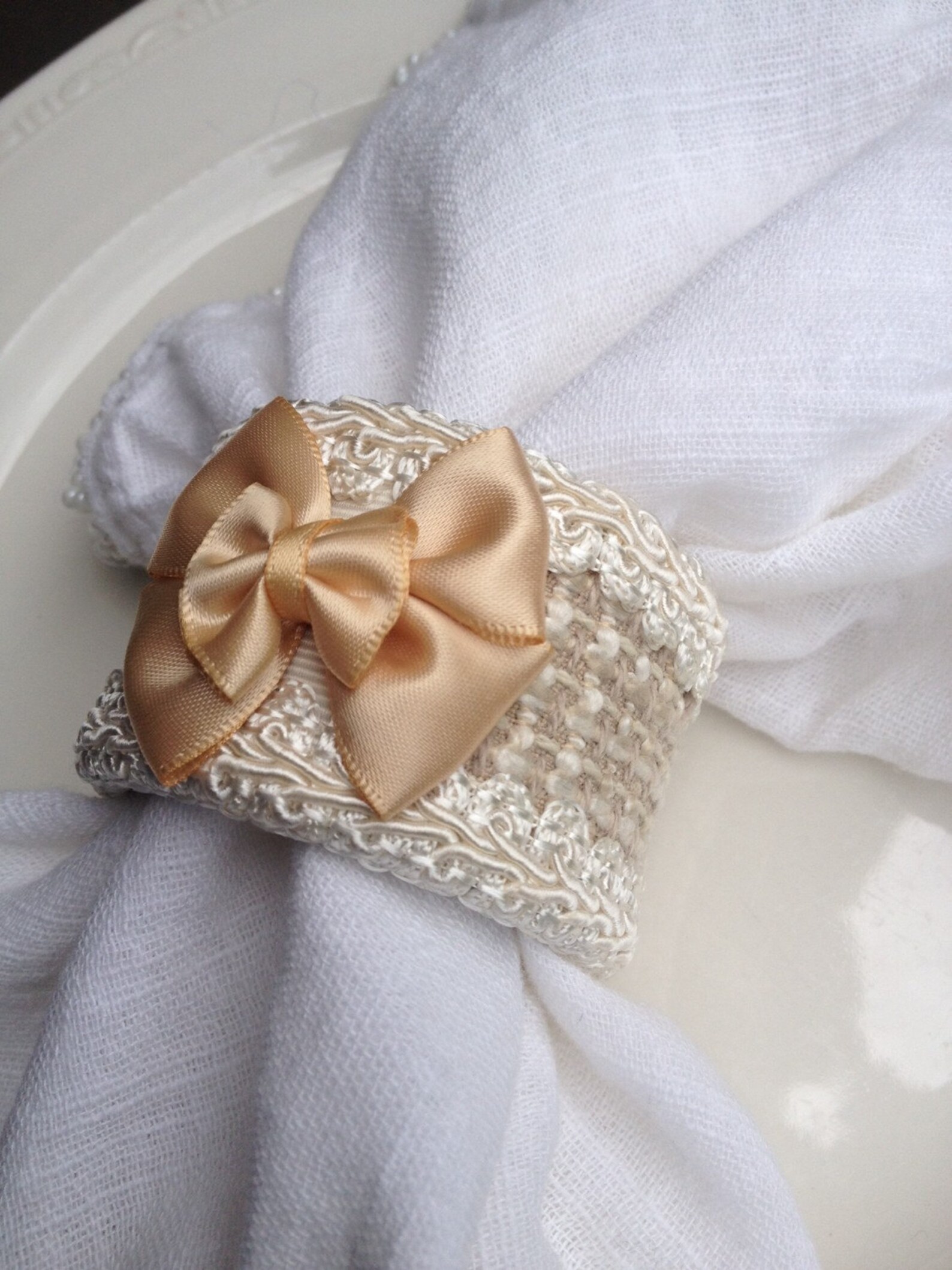 Handcrafted Bow Napkin Rings Gold Bow Tie Napkin Rings Gold Etsy