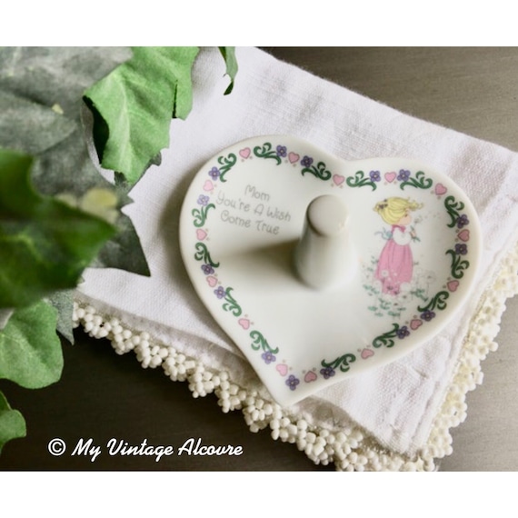 Precious Moments Heart Ring Dish, Heart Ring Holder, Vintage Ring Holder