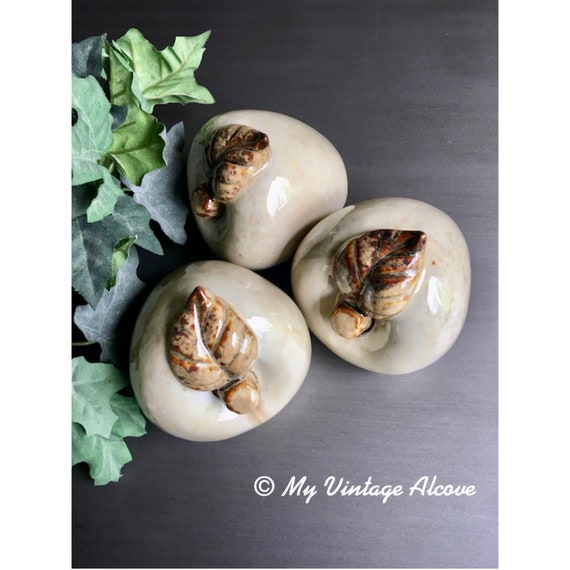 Ceramic Apple Figurine, Harvest Kitchen Decor