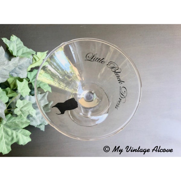 Little Black Dress Cocktail Glass, Little Black Dress Martini Glass, Ladies Martini Glass