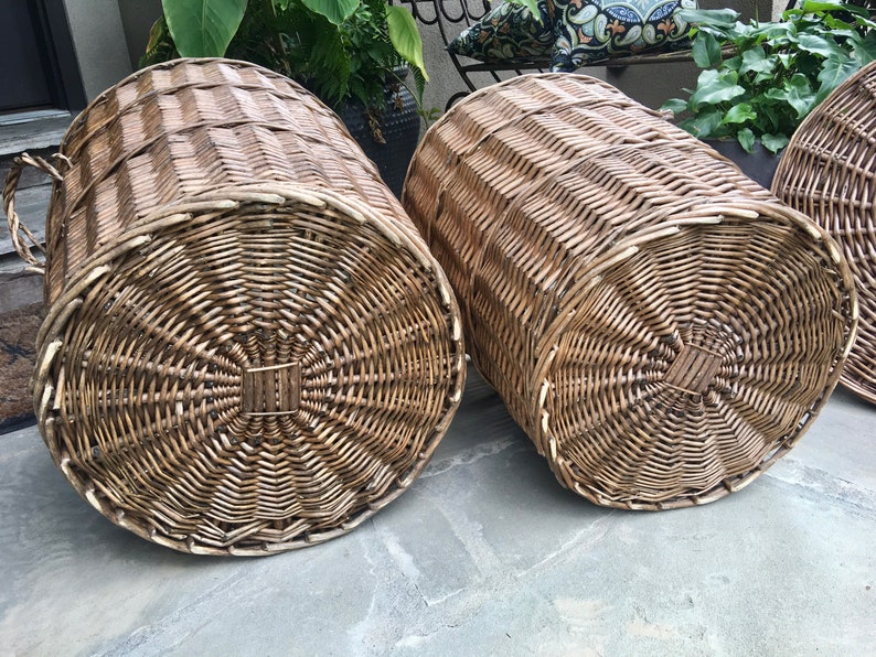 Large Wicker Laundry Basket With Lid Willow Laundry Baskets Etsy