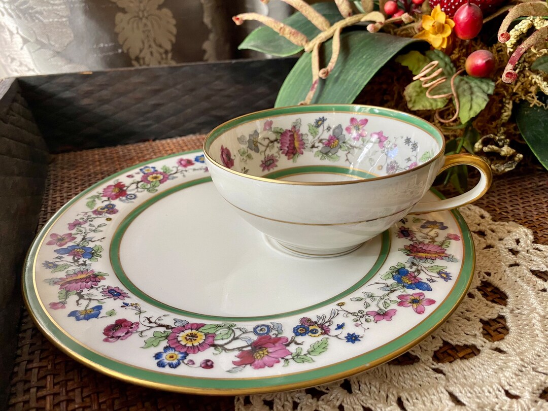 Antique Snack Plate and Cup Set Etsy