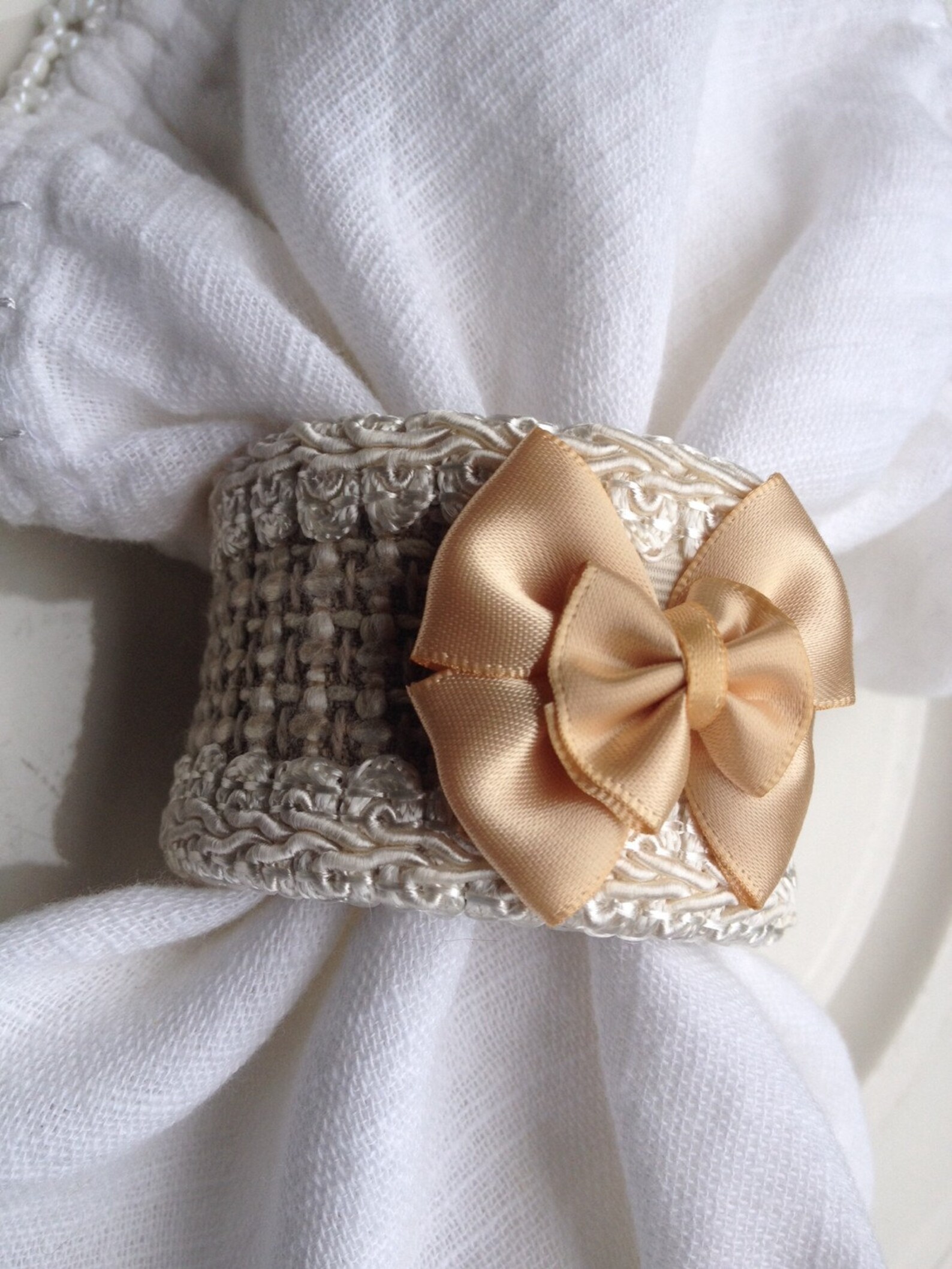 Handcrafted Bow Napkin Rings Gold Bow Tie Napkin Rings Gold Etsy