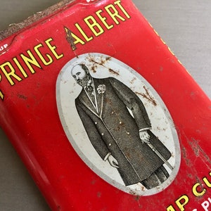 Vintage Prince Albert Crimp Cut Tobacco Tin, Vintage Tobacco Tin