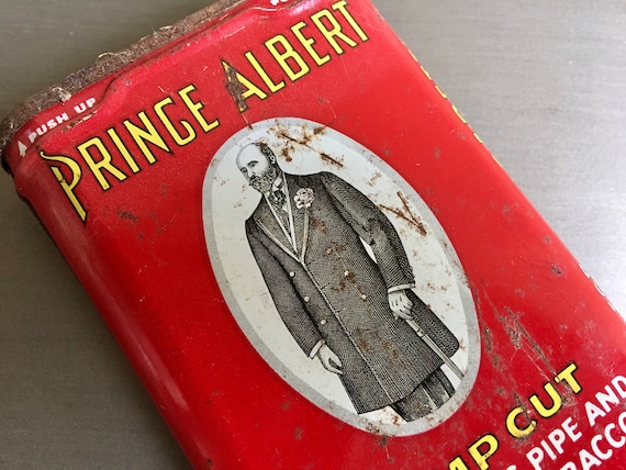 Vintage Prince Albert Crimp Cut Tobacco Tin, Vintage Tobacco Tin