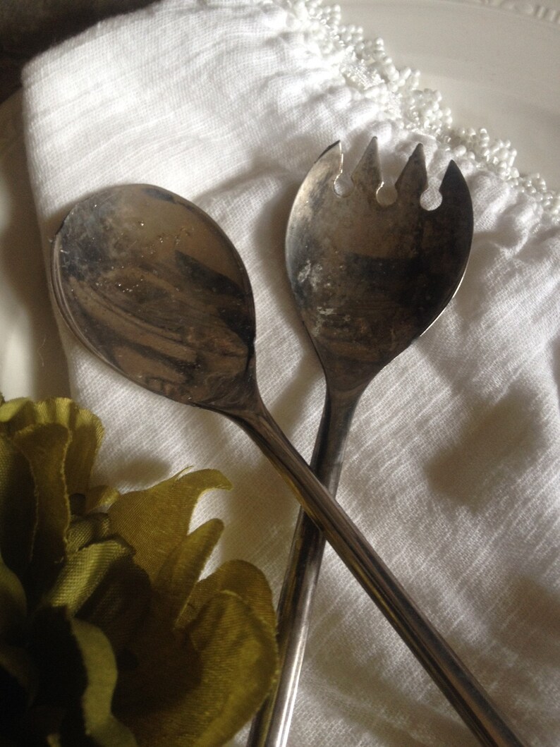 Vintage Silver Plated Salad Servers Salad Server Set Salad Etsy