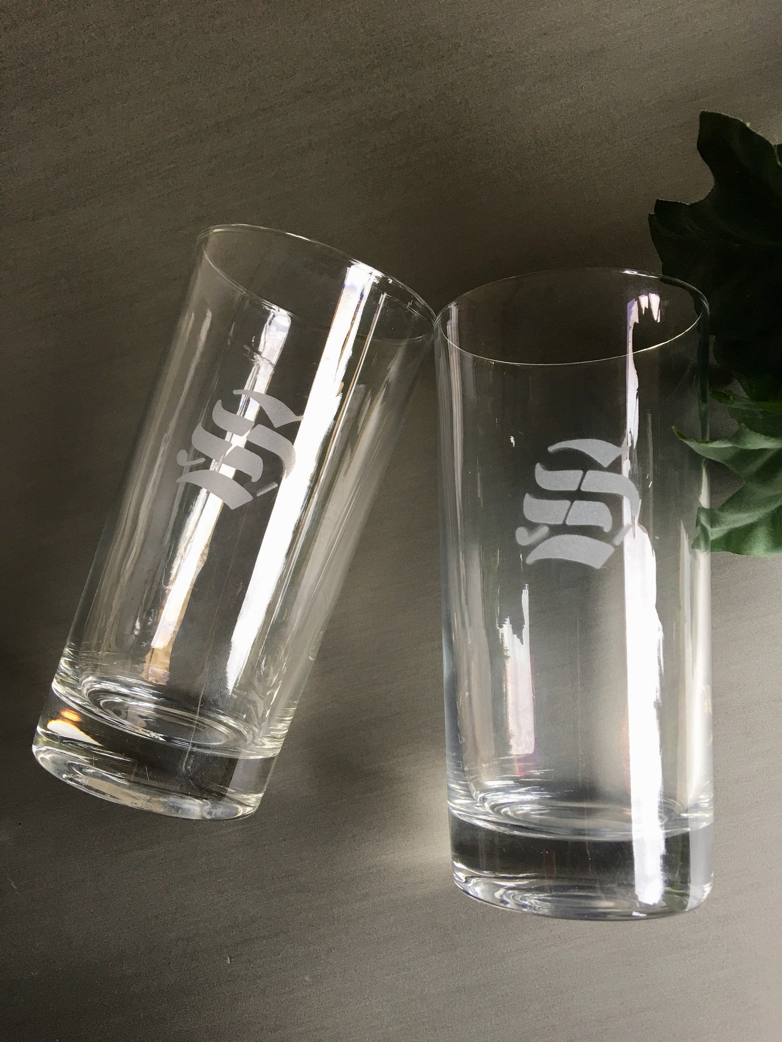 Vintage S Monogrammed Drinking Glasses Monogrammed S Highball Etsy
