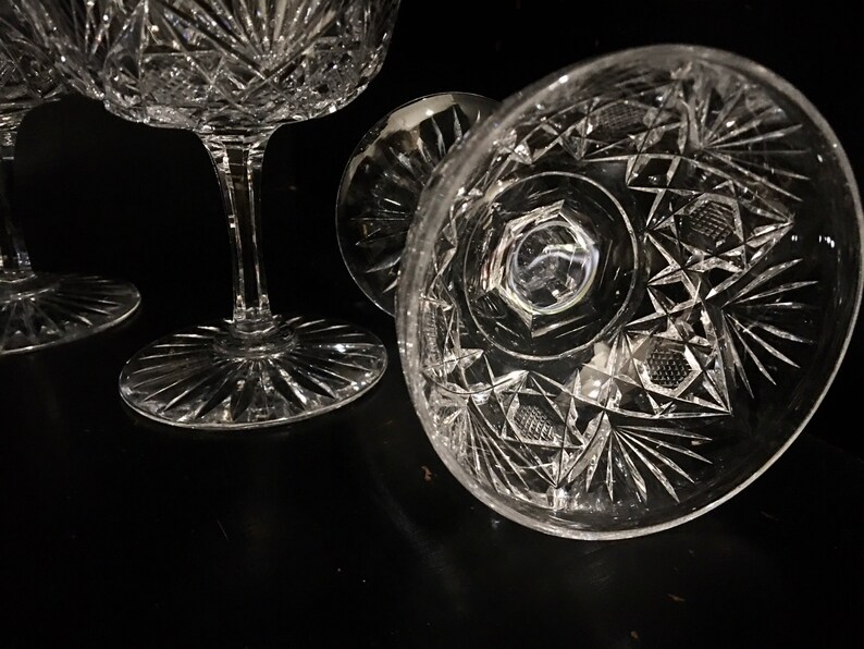 Footed Crystal Dessert Glasses Vintage Crystal Dessert Etsy