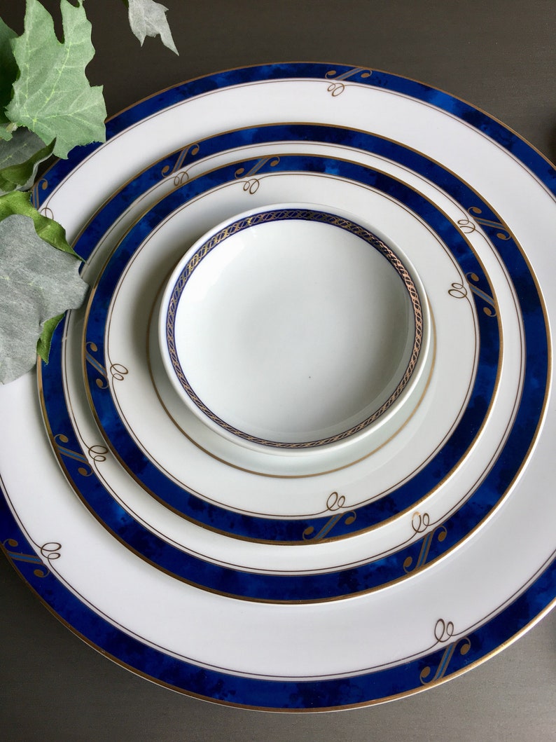 Navy Blue Plates Navy Blue Dinnerware Navy Blue Dinner Etsy