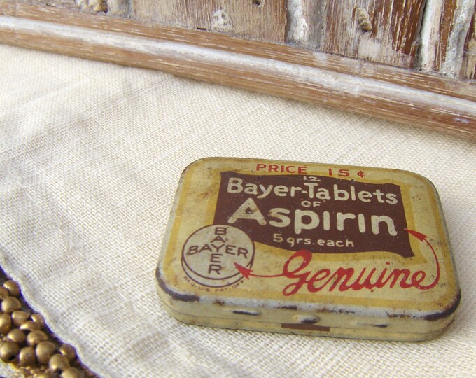 Antique Bayer Aspirin Tin the Bayer Company 170 Varick St NY Etsy