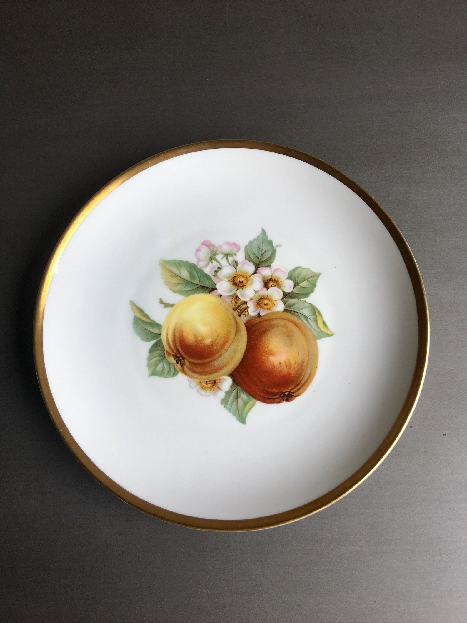 Vintage Fruit Plates With Gold Trim Hutschenreuther Selb Etsy