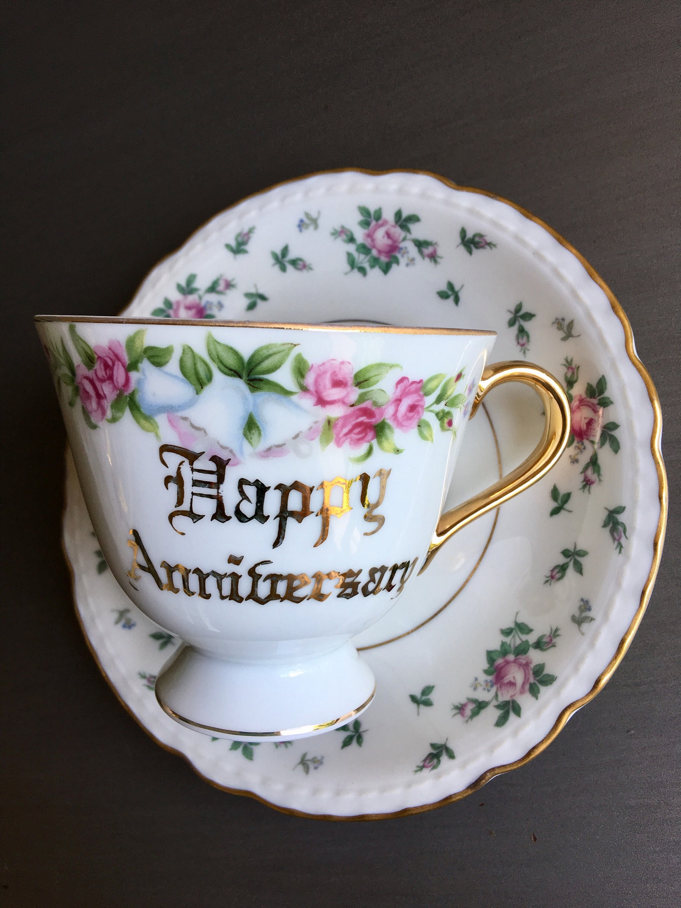 Happy Anniversary Teacup Anniversary Tea Cup Anniversary Tea Etsy