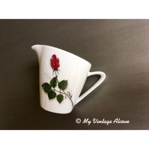 Red Rose Cream Pitcher, Winterling Bavaria China Creamer