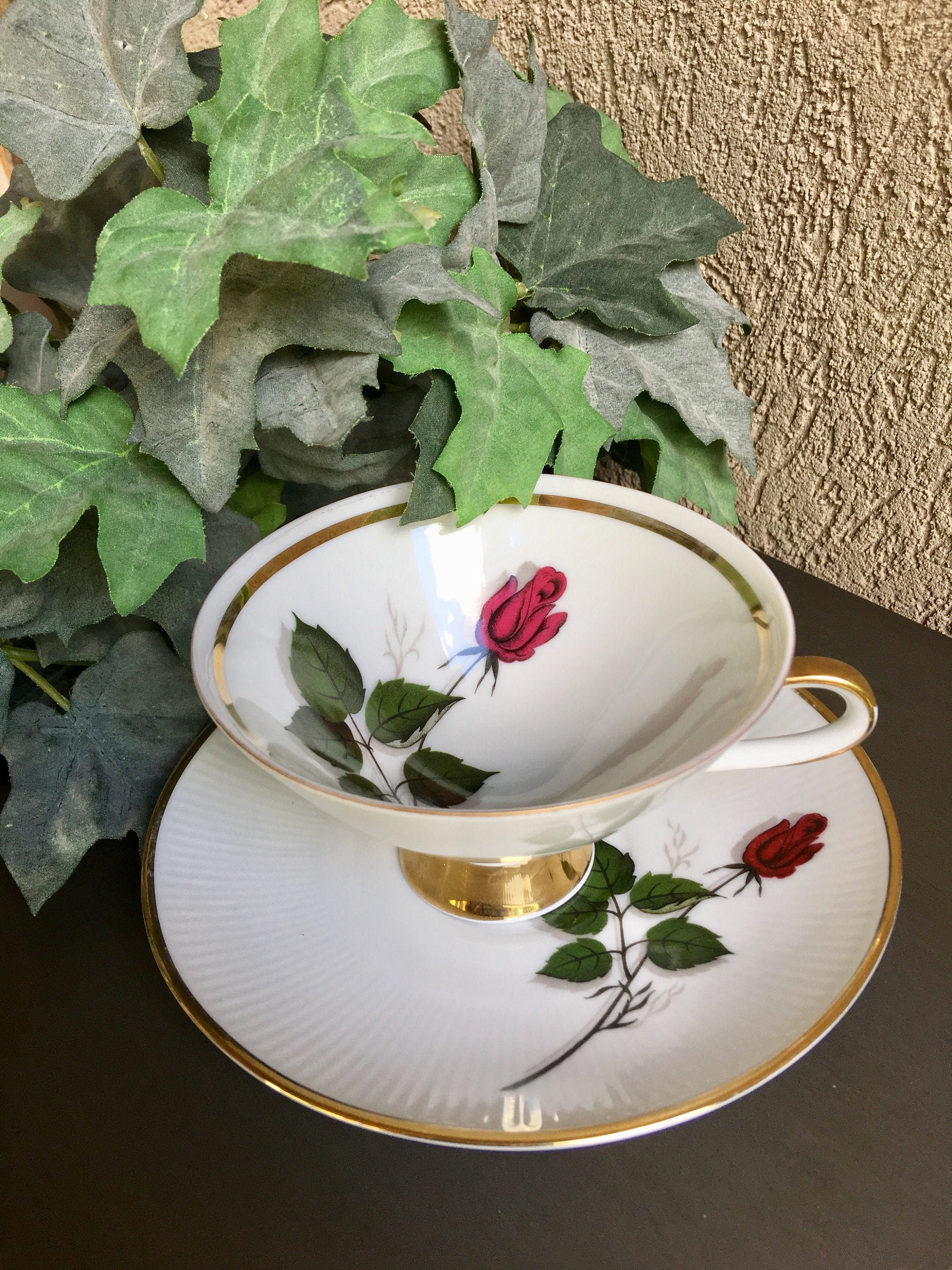 Vintage Red Rose Tea Cups Winterling Porzellan Rose Tea Set Etsy