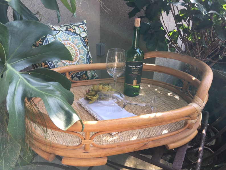 Vintage Bamboo Bar Cart Bamboo Tea Cart Tea Cart With Tray Etsy