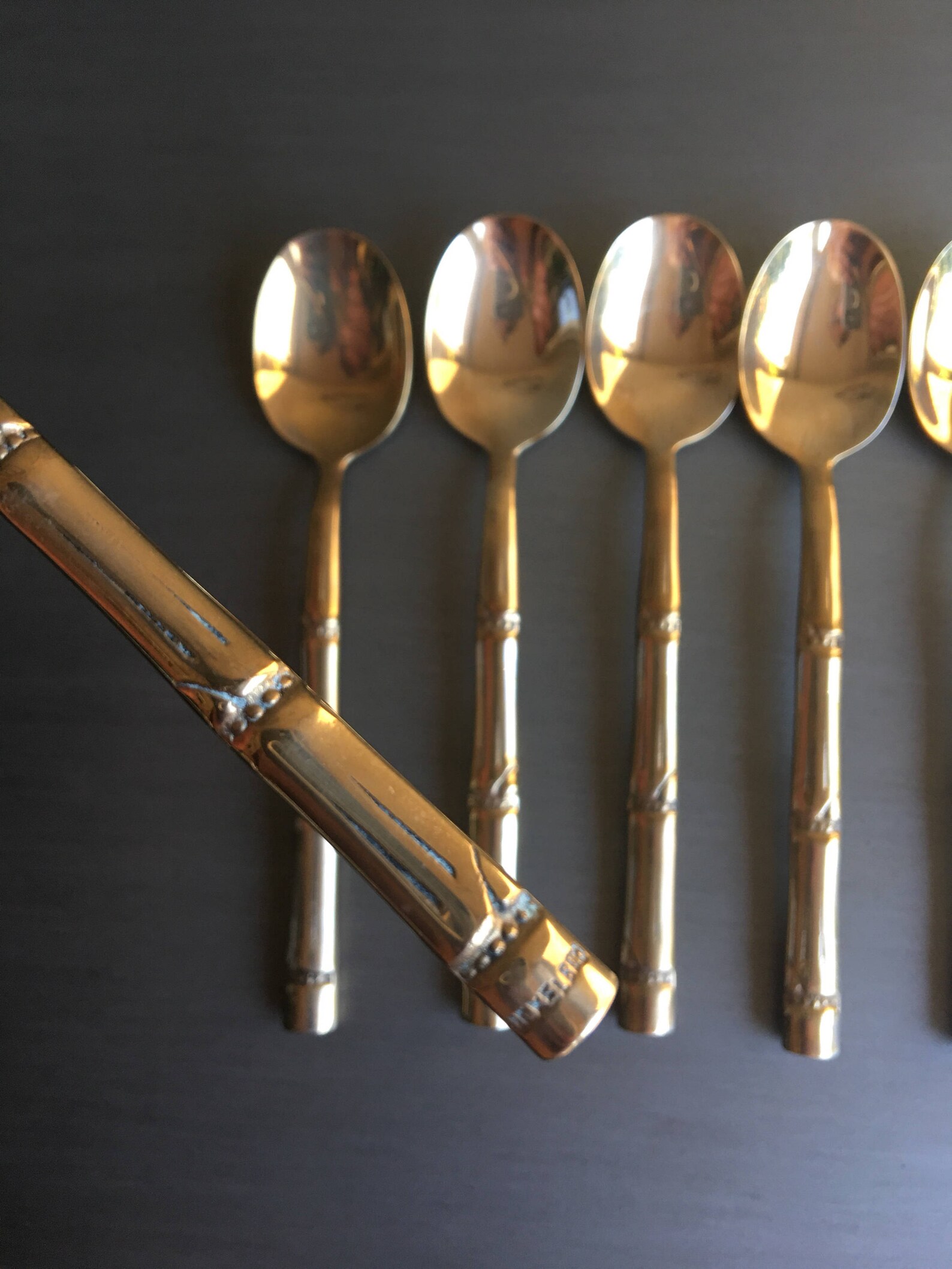 Vintage Gold Iced Tea Spoons Nickel Bronze Silverware Nickel Etsy