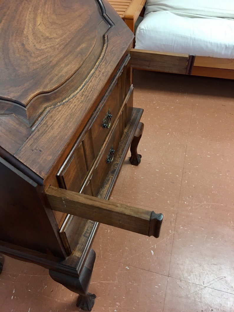 Locking Secretary Desk Vintage Drop Front Desk Vintage Etsy