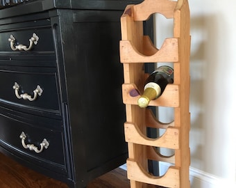Tall Wine Rack, Tall Narrow Wine Rack, Pine Wine Rack