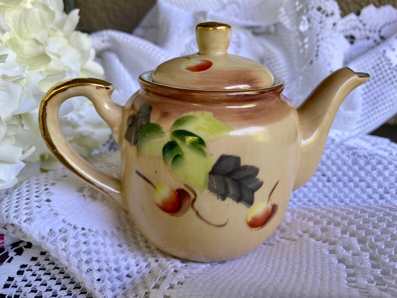 Individual Teapot Vintage Lefton China Hand Painted Teapot Etsy