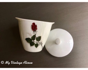 Azucarero vintage con tapa, azucarero rosa, azucarero de porcelana con tapa, azucarero cubierto