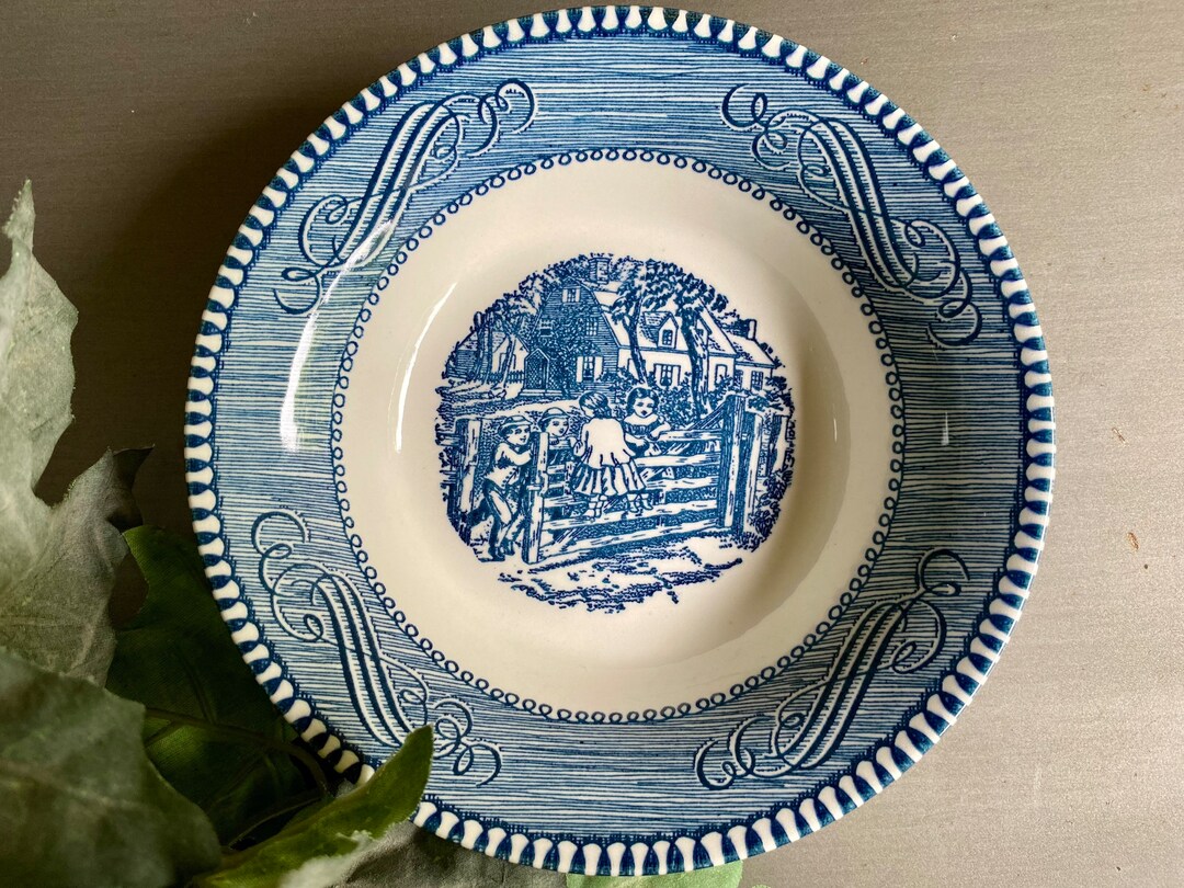 Vintage Blue and White China Dessert Bowls Royal Currier and Etsy