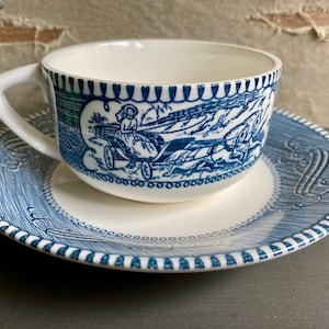 Currier and Ives Blue and White Dishes, Currier and Ives China