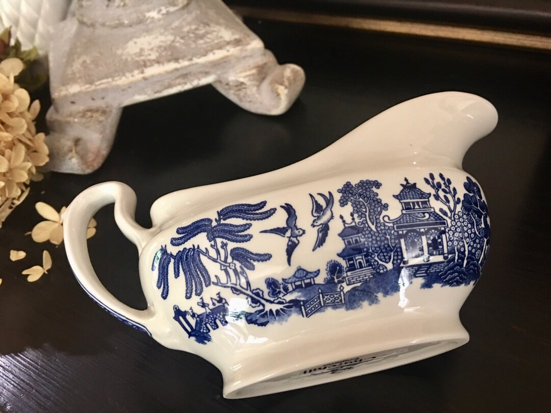 Churchill Blue Willow Gravy Boat Blue and White Gravy Boat Etsy Canada