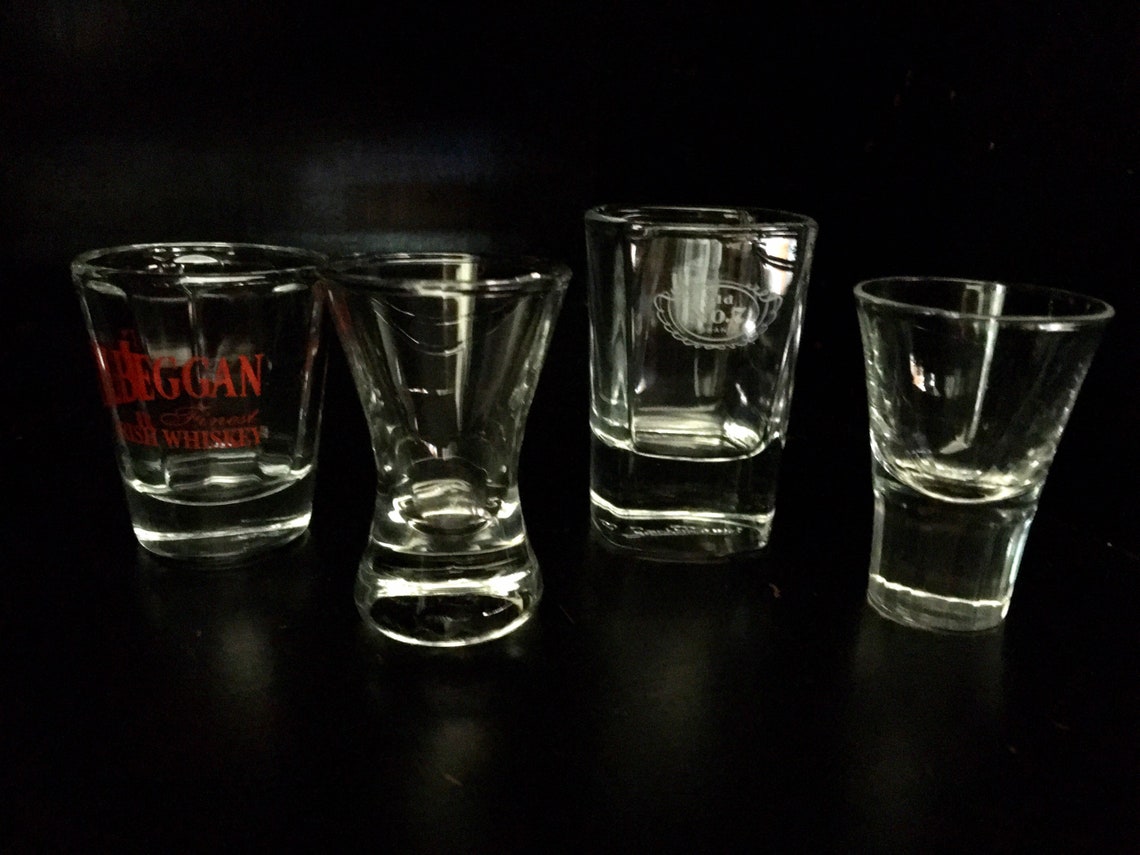 Old Shot Glass Collection Vintage Shot Glasses Retro Shot Etsy