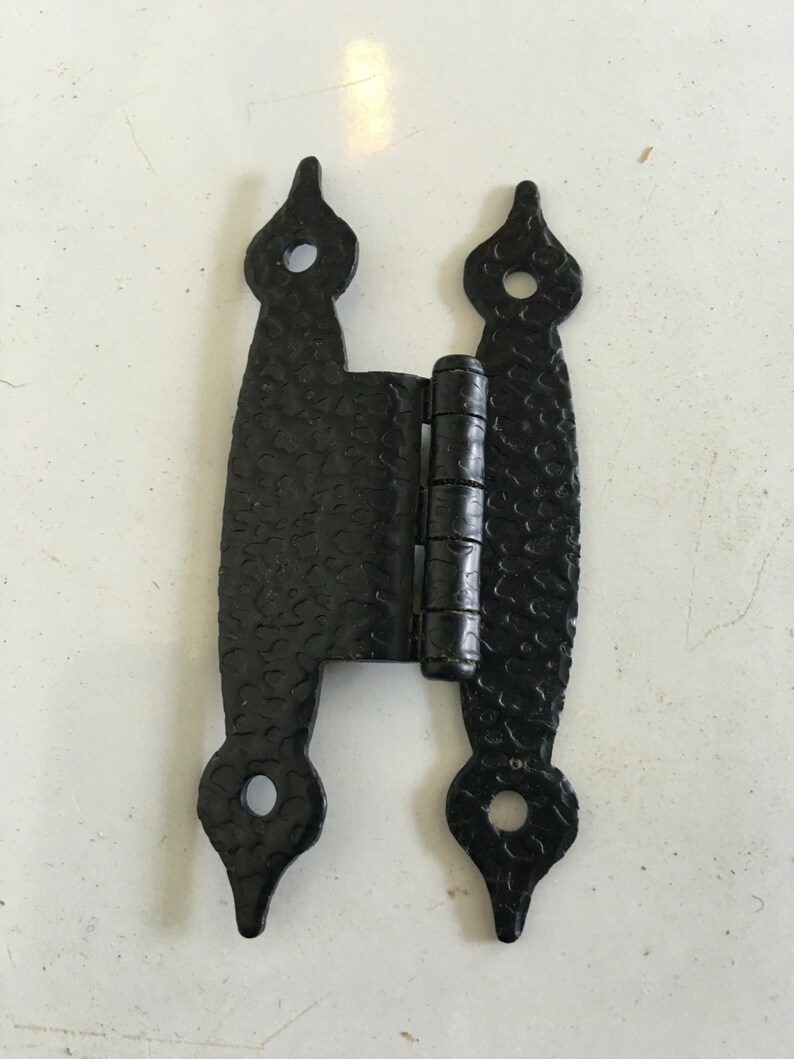 Vintage Black Hammered Hinge Etsy
