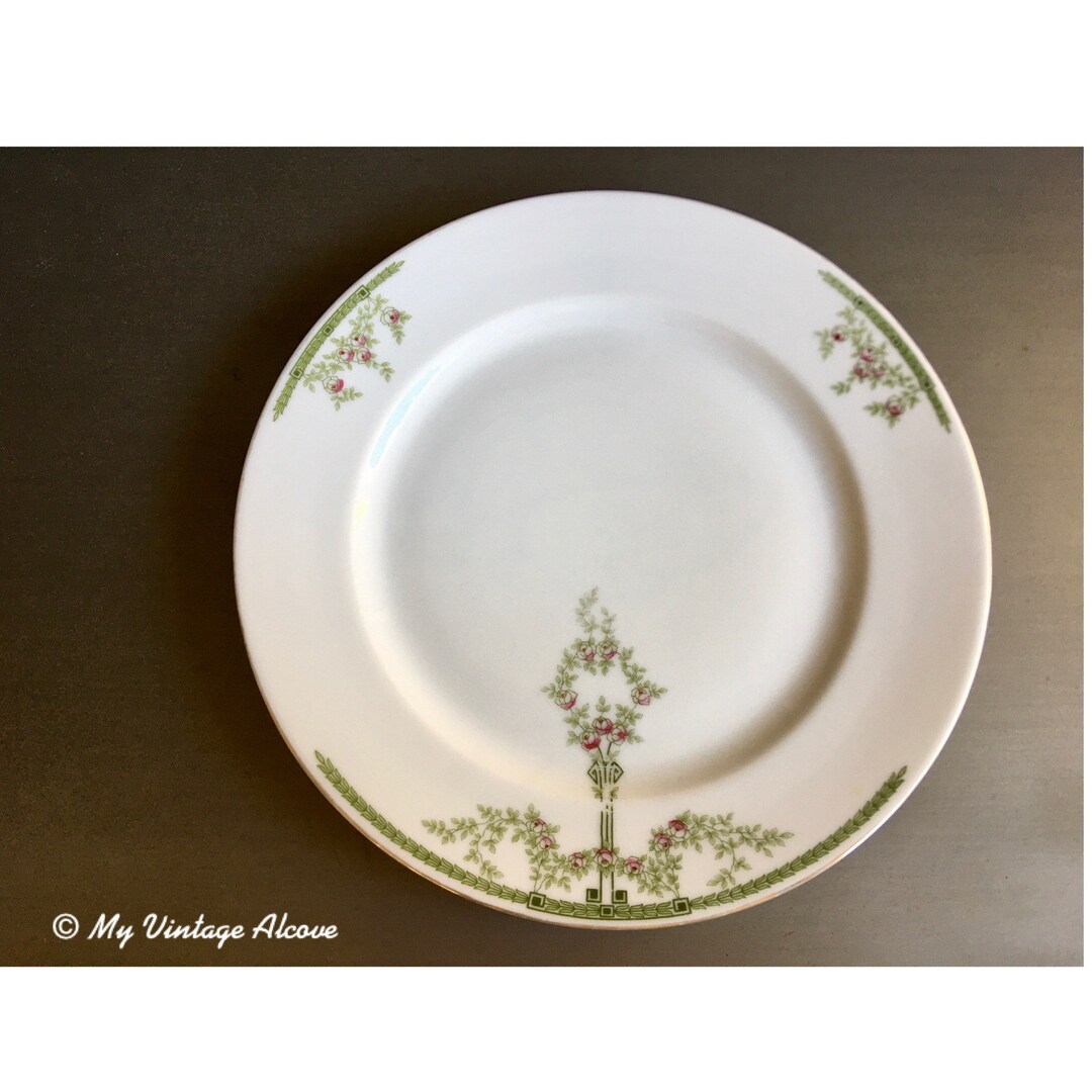 Heinrich Green Porcelain Dinner Plates Set 4 Etsy