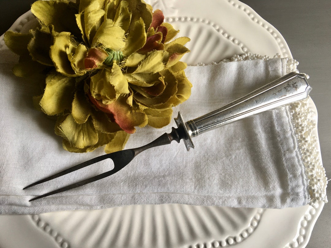 Meat Carving Fork With Guard Monogram S Etsy