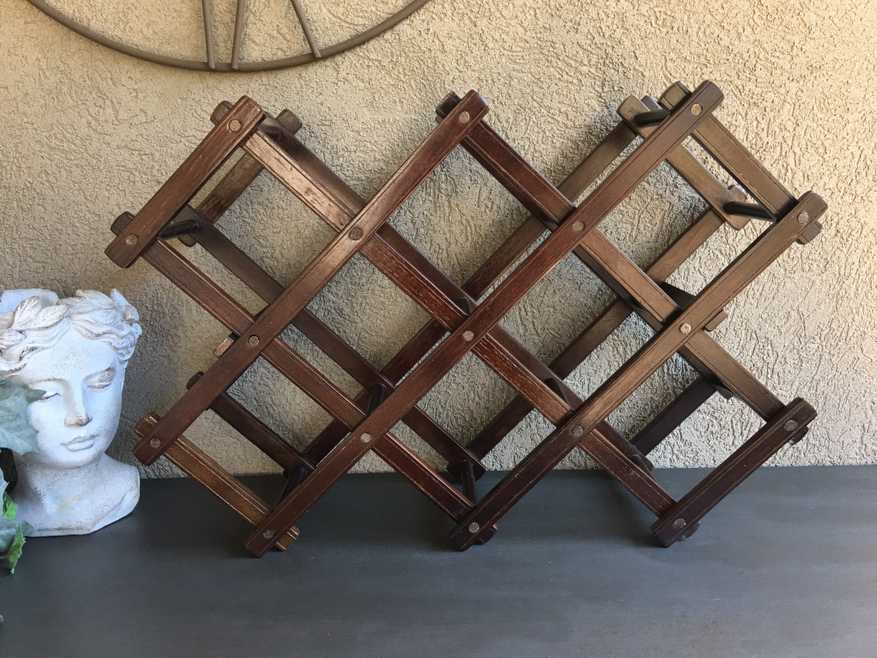 Wood Accordion Wine Rack Vintage Accordion Wine Rack Etsy
