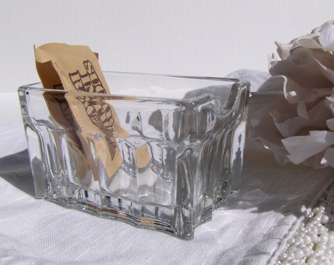 Vintage Sugar Packet Holder Glass Sweetener Dish 3141 Etsy