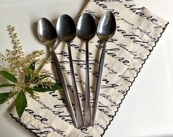Cucharas para té helado con mango largo, cucharas para té helado de acero inoxidable, cucharas para parfait