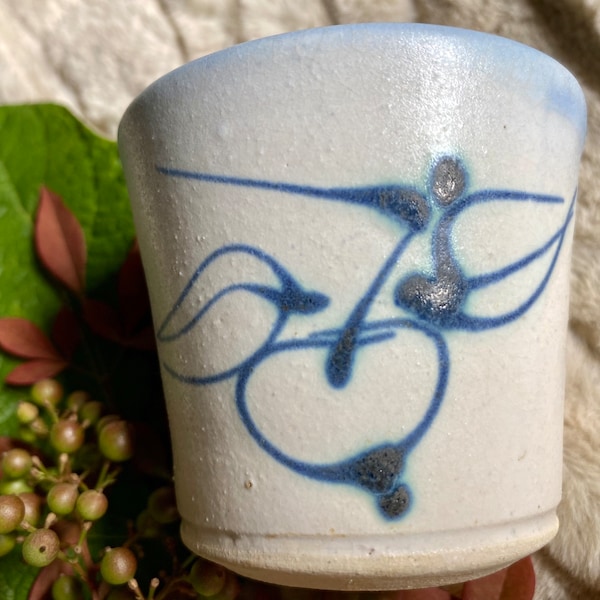 Handmade Pottery Cup, Blue Pottery Cup
