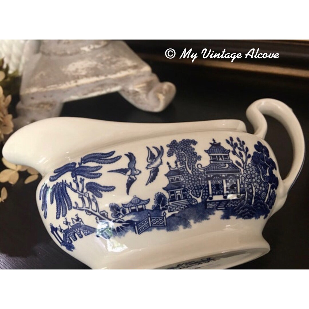 Churchill Blue Willow Gravy Boat Blue and White Gravy Boat Etsy