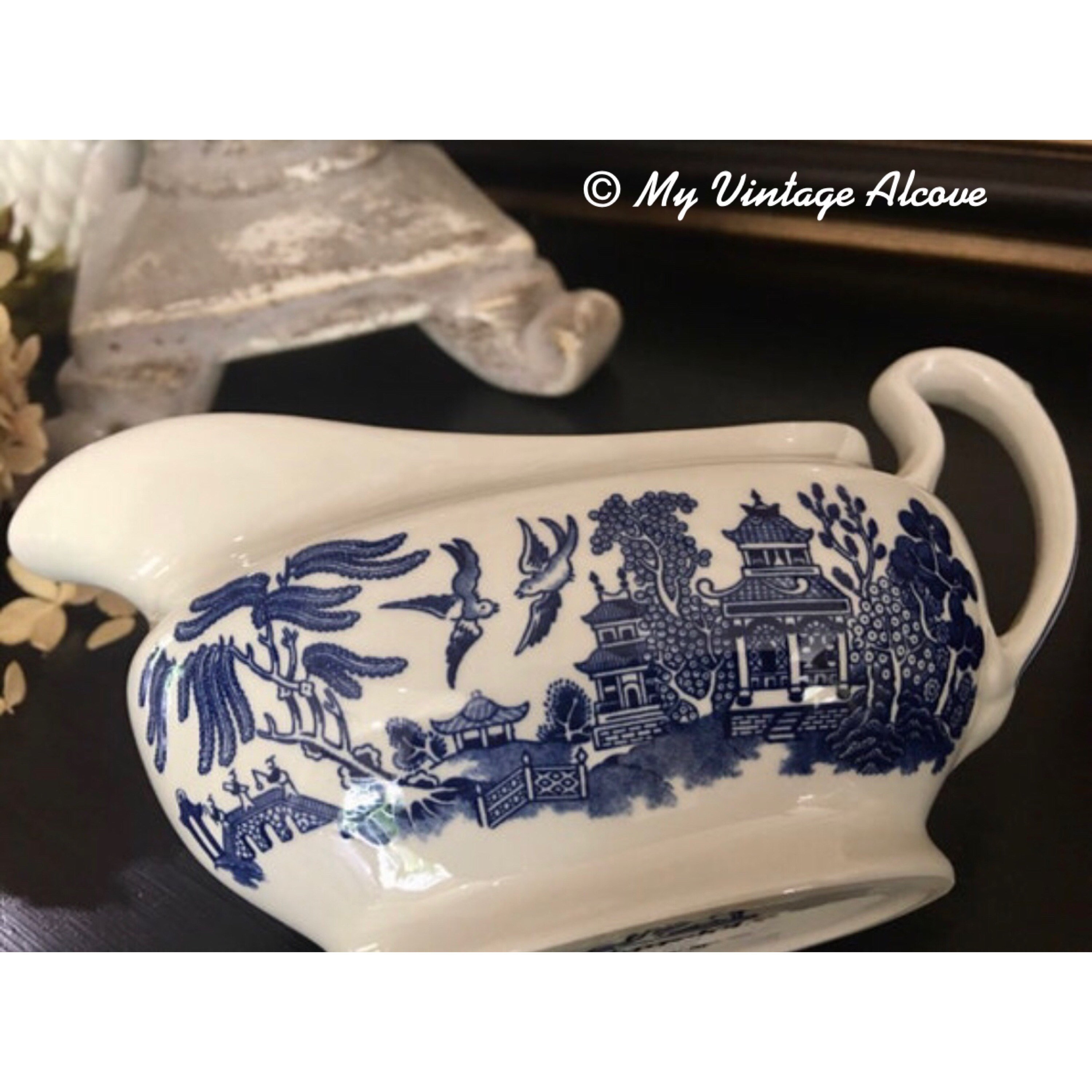 Churchill Blue Willow Gravy Boat Blue and White Gravy Boat Etsy Canada