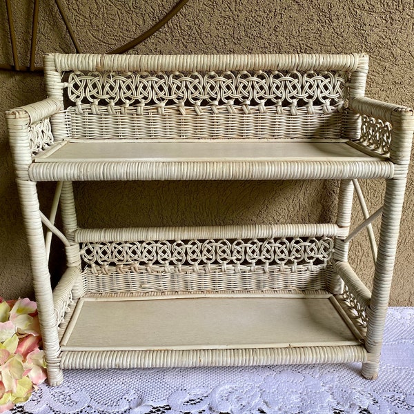 White Wicker Shelf - Etsy