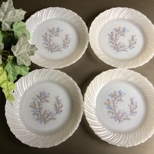 White Milk Glass Dishes, Vintage White Milk Glass Plates, Termocrisa Plates