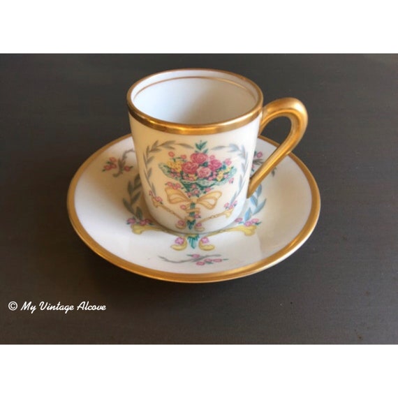 Pink Espresso Cup, Gold Rimmed Espresso Cups, Vintage Espresso Cup, Vintage Demitasse  Cup, Vintage Demitasse Cups and Saucers 